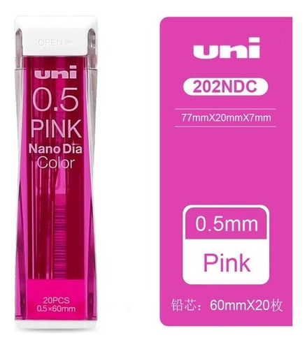 Puntillas 0.5 Color Rosa Uni Nano Dia Dibujo Minas
