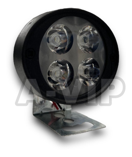 Faro Led Auxiliar Luz Blanca 10w 12v Moto Con Soporte A-vip