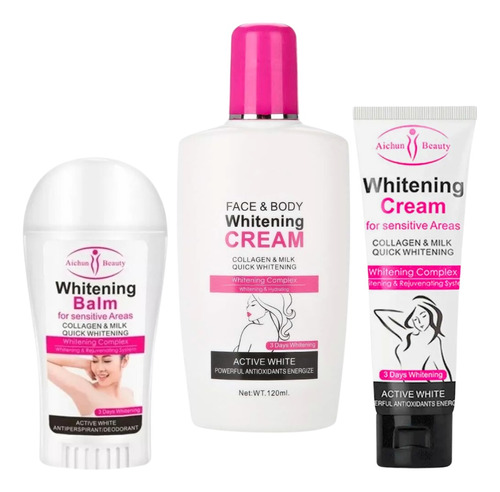 Set Crema Blanqueadora-desodorante Y Crema Aclarante Aichun