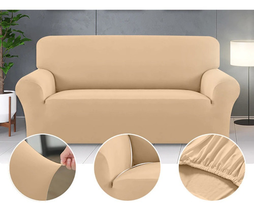 Imagen 2 de 10 de Funda Forro Cobertor Mueble De 3 Cuerpos + Banda Ajustable