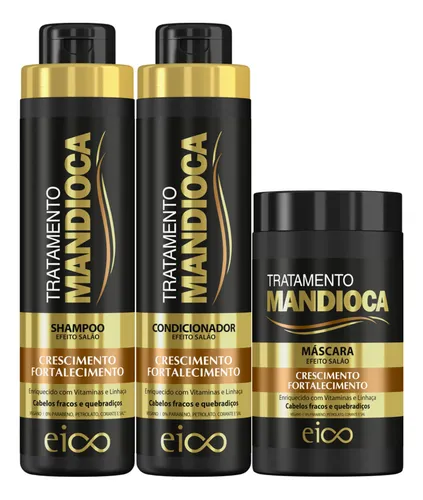 Eico Tratamento Mandioca Shampoo Sem Sal 800ml E Condicionador Le...