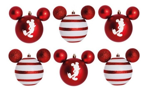 Imagem 1 de 1 de Enfeite De Natal Bolas Do Mickey Vermelho - Disney