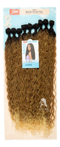 Pelo vegetal Fatima Sleek, rizado y ecológico, 300 g, color TT4/T30B/24B
