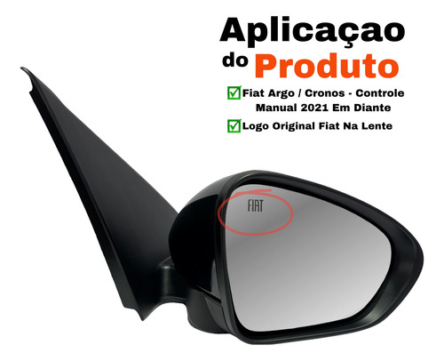 Retrovisor Original Fiat Argo 2023 Manual Com Pisca Ld