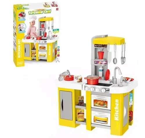 Cocina Infantil Luz Sonido Grifo Con Agua Y Accesorios