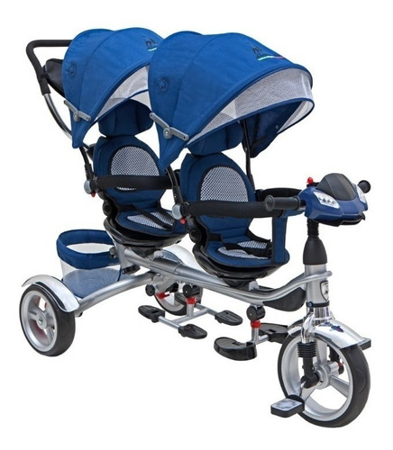 Triciclo Doble Asiento Dencar 7099 Azul