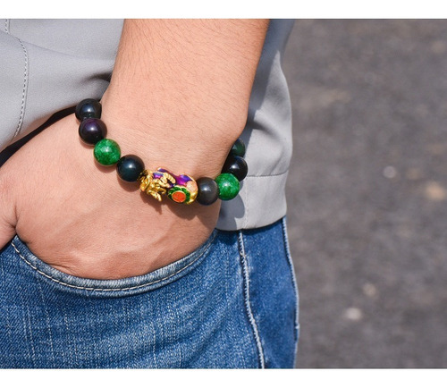 Feng Shui - Pulsera De Obsidiana Negra Pi Xiu - Cai Cai