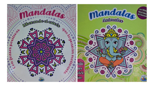 Lote X 2 Mandalas Para Colorear Liberando Estrés / Animales