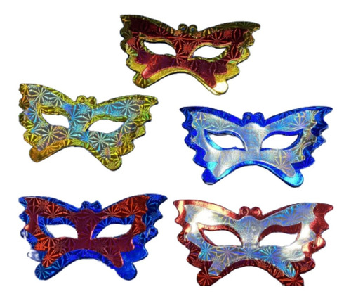 12 Máscaras Holográficas Gatinha Adereços Carnaval Atacado