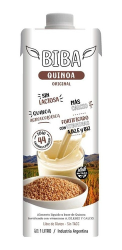 Imagen 1 de 2 de Biba Leche Quinoa Original Vegana Agroecológica Conicet 1 Lt