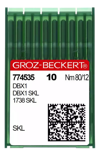 20 Agujas Groz-beckert® Dbx1 /1738/16x257 - 80/12, Skl