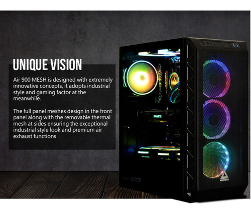 Case Gamer 5 Fans 3 Argb Montech Malla Aire Y Corsair Altek
