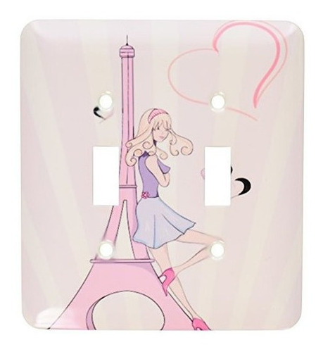 3drose Llc Lsp_106888_2 Chica Rosa Femenina Torre Eiffel Y C