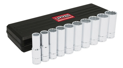 Juego De 10 Dados Largos 1/2'' Urrea® 12pts En Pulgadas