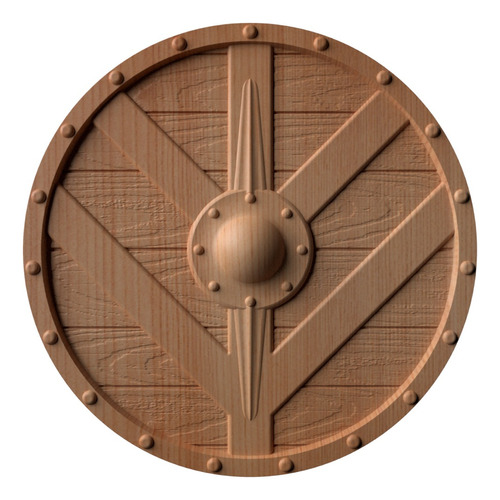 Escudo Vikingo Tallado En Madera