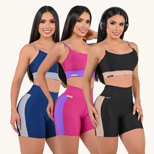Kit 3 Conjuntos Fitness