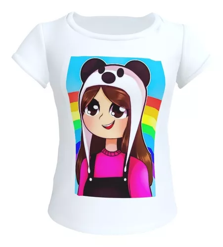 Camiseta Branca Infantil Menina Natasha Panda Personalizada
