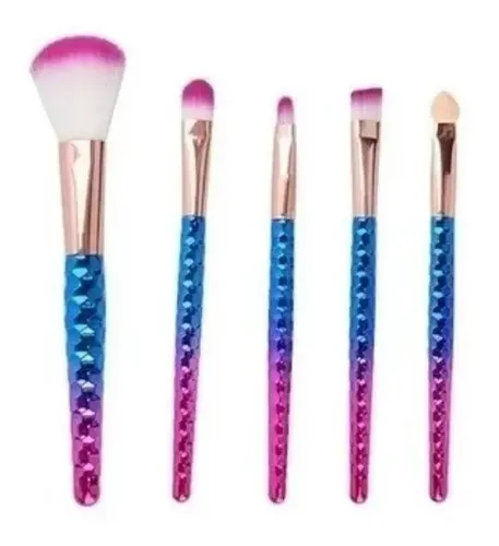 Kit Pincéis Maquiagem Art Beauty Rosa 5 Unidades