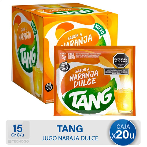 Jugo Polvo Tang Naranja C + D Sin Tacc Libre De Gluten X20