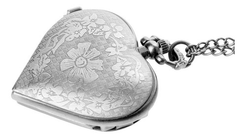 Cadena Suéter De Reloj Bolsillo Antiguo Pendiente Corazón Color Fix