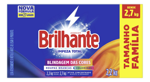 Brilhante Sabão Em Pó Limpeza Total Roupas Brancas E Colorid