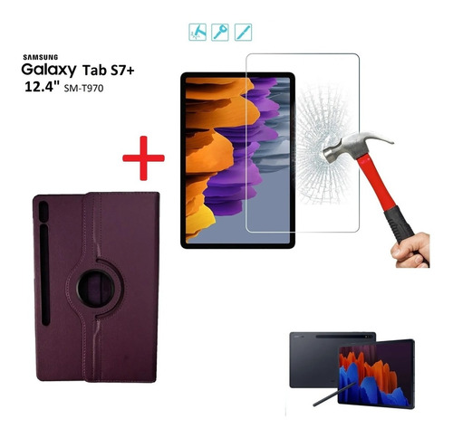 Imagen 1 de 10 de Funda Case + Cristal Templado Samsung Tab S7 Plus 12.4 T970