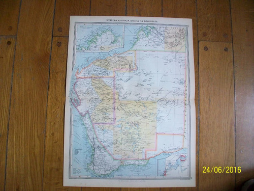 Mapa Del Oeste De Australia Publicado En Londres En 1950