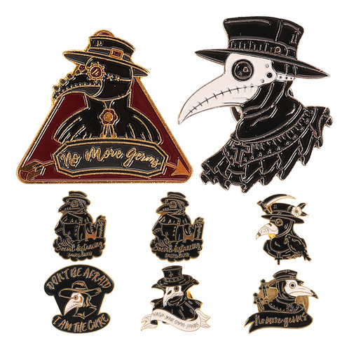 Broche Con La Insignia De Plague Doctor Con Dibujos Animados