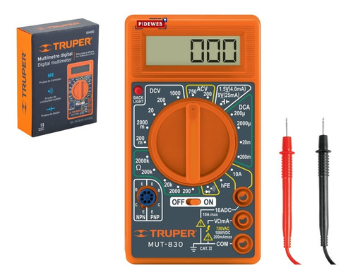 Multimetro Tester Digital Medidor Compacto 1000v Pantalla