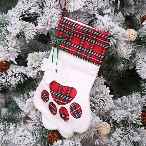 Calcetín Navideño Para Perros, Bolsa De Golosinas Con Estamp
