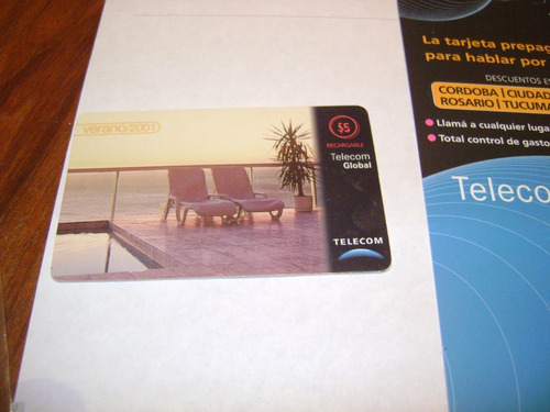 Tarjeta Telefonica De Coleccion Telecom Global 1 Con Foulder