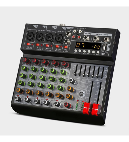 Consola Mezcladora, Mezclador De Audio De 6 Canales