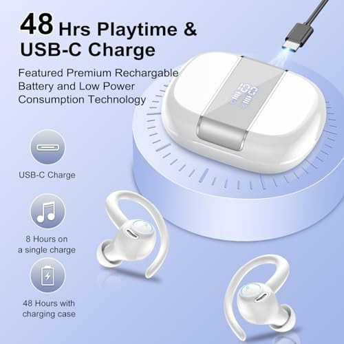 Auriculares Auriculares Inalámbricos Deportivos, Bluetooth 5