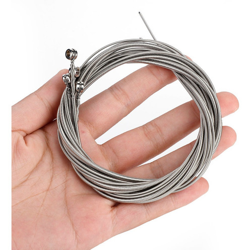 Imagen 10 de 10 de Cuerdas Para Bajo De Acero Inoxidable 5pcs Plata