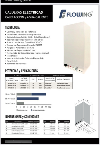 Caldera Electrica Flowing Advance Sc-30 (Usado)