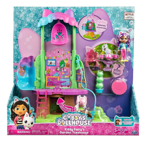 Gabby's Dollhouse Casa Arbol Jardin 2 Fig + Acc + Luz 36214