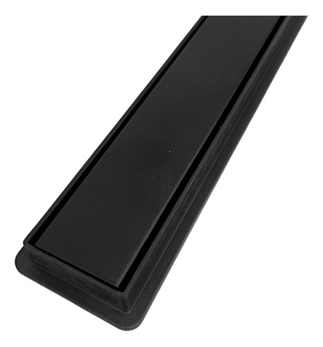 Ralo Linear De Banheiro 80x5 Com Tela Aço Preto Oculto