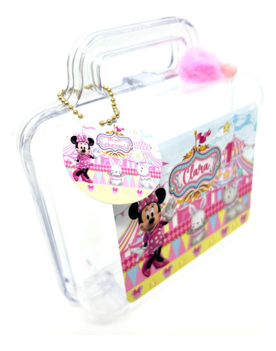 Lembrancinha Maletinha Acrílica Personalizada Minnie 5 Un