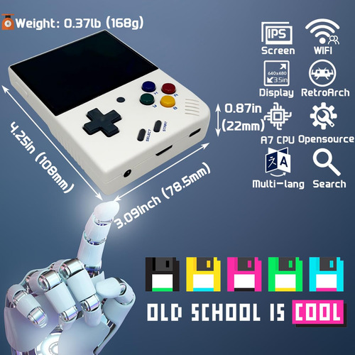 Consola De Jogos Portátil Fingerevo Miyoo Mini Plus Branca