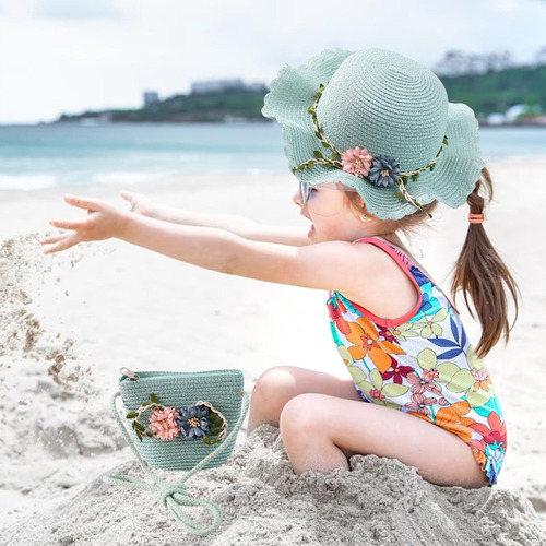 Sombrero For El Sol For Niños, Gorra De Playa, Bolso