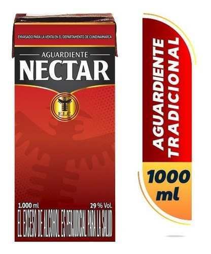 Aguardiente Néctar Rojo Tradic. - mL a $58