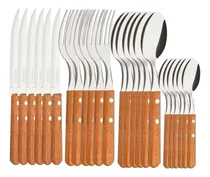 Comprar Set 24 Cubiertos Tramontina Dynamic Mango De Madera Original