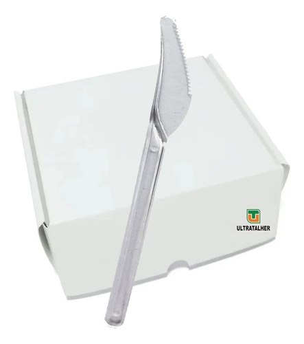 Faca Refeição Descartável Cristal 16cm Ultratalher C/1000 Cor Branco