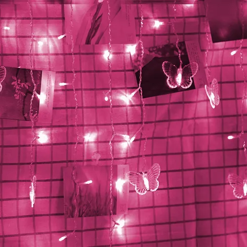 Luces De Cortina De Mariposa Decorman, 49 Pies 48 Led Usb 8