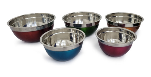 Juego De 5 Bowl Acero Inoxidable My Home Color