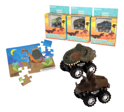 Mini Auto De Dinosaurio Con Rompecabezas