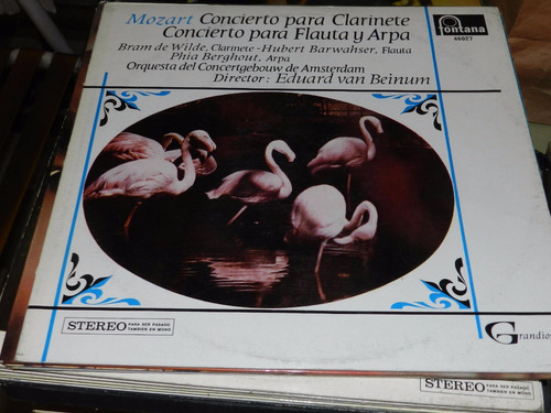 Vinilo 2934 - Concierto Para Clarinete, Flauta, Arpa - Moz 
