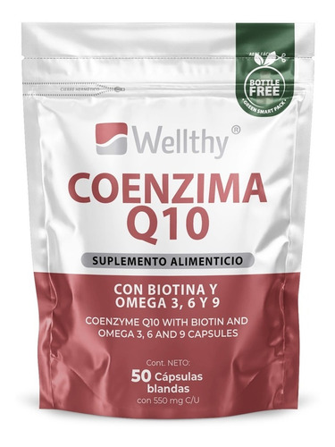 Wellthy Coenzima Q10 Biotina Y Omegas 50caps Sabor Neutro