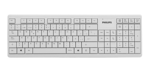 Imagen 7 de 9 de Combo Teclado + Mouse Inalambrico Philips Mod Spt6314 Blanco