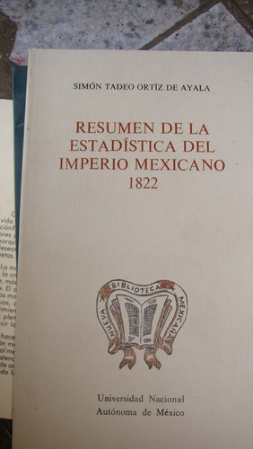 Resumen De La Estadística Del Imperio Mexicano 1822 Ramón Ta